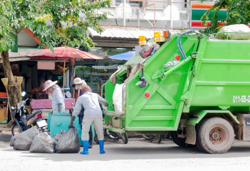 Modern office being cleared by professionals